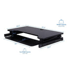 Rocelco – Plateforme surélevée de luxe pour bureau assis/debout, extra-large à hauteur réglable, 37 po, noir -TROU À ŒILLET: Pour une gestion des câbles sans tracas, ou pour installer un support de moniteur pour 1 ou 2 moniteurs, tels que le Rocelco DM1 ou DM2
