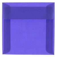 JAM Paper Enveloppes translucides de 8,5 x 8,5 po, bleu primaire, 50/paquet-Enveloppes translucides en papier bleu primaire
