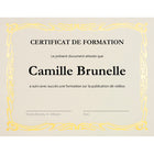 Certificats St. James Elite Bond – Lin naturel avec motif Déco à métallisation de ton or – Paquet de 12-Modèles téléchargeables gratuitement sur www.first–base.com