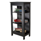 Winsome – Armoire vitrée Poppy-Construite à partir de bois massif et de bois composite au fini noir. Assemblage nécessaire.