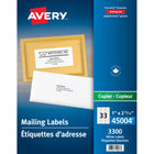 Avery 45004 Étiquettes d'adresse pour copieur, blanches, 2-13/16" x 1", 3,300/pqt-Gagnez un temps précieux lors de l'adressage.