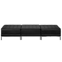 Flash Furniture – Banc à trois places Hercules Imagination, noir-Revêtement en cuir souple noir