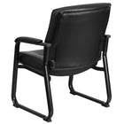 Flash Furniture – Fauteuil d’appoint de direction HERCULES à pattes traîneau, capacité de 500 lb, cuir noir (GO2136)-Appui-bras rembourré