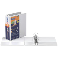 QuickFitMD – Cartable antimicrobien robuste à anneaux ronds de petite taille, 2 po, blanc-Reliure de présentation antimicrobienne à anneaux; utilitaire, elle se range facilement dans les tiroirs de bureau et dans les bibliothèques