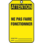 Accuform Signs - Étiquettes De Verrouillage, Papier Cartonné, 3-1/8po La X 5-7/8po H, Français, paquet de 25-Hauteur 5-7/8po