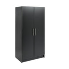 Prepac – Placard étroit de 32 po, Elite, noir (BEB-3264)-Poignées stylisées en métal brossé