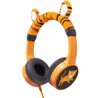 Planet Buddies - Écouteurs pour Enfants à Fourrure - Orange (Tigre)-Safe Audio: Les écouteurs filaires Planet Buddies pour filles et garçons ont un volume limité à 85 décibels pour protéger les petites oreilles contre les bruits excessifs. Parfait pour les enfants à partir de 3 ans, idéal pour étudier à domicile ou profiter des tablettes pour enfants