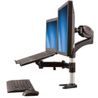 StarTech - Bras-support de table avec support pour portatif, movement complet, articulé (ARMUNONB)-Optimisez l'espace de bureau en soulevant votre moniteur et votre portatif
