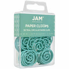 JAM PAPER - Trombones circulaires colores, Bleu sarcelle, 2 paquets de 50-Quantite : 50 par boîte; 2 Boîtes