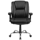 Chaise de travail pivotante HERCULES Big and Tall avec accoudoirs ajustables, capacité 400 lb, cuir noir (GO2132LEA)-Chaise de bureau Big & Tall contemporaine