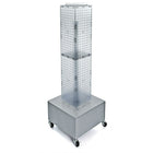 Azar Displays – Tour d’affichage à panneaux perforés emboîtables sur 4 côtés à roulettes, 40 x 8 x 8po, transparent (703386-CLR)-Pivote sur une base en métal à roulettes