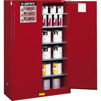 JustriteMD – Armoire de rangement de sécurité Sure-GripMD pour peinture et encre, 2 portes manuelles : 43 x 18 x 44 (po)-Les multiples tablettes sont idéales pour les contenants de peinture de 1 gallon (liquides de classe III)