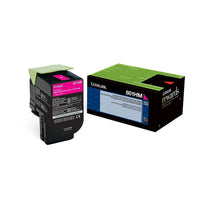 Lexmark™ – Cartouche de toner magenta 80C1HM0, programme de retour, haut rendement-Magenta