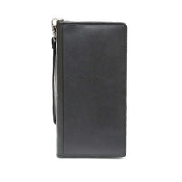 Designer Ashlin  Portefeuille de voyage zippé à blocage Rfid Monaco  Cuir végétalien  Noir-Portefeuille Zippered Airline E-ticket pour la sécurisation de vos documents et passeports.