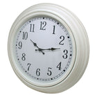 Kiera Grace – Horloge murale ronde Emmerson de 20 po, blanc cassé-Matériau: fait d'un cadre en plastique de haute qualité, durable et léger avec une finition de couleur blanche et un couvercle en verre robuste