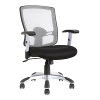 Fauteuil bureau TygerClaw en filet à dossier moyen (TYFC2319)-Recouvert de filet noir doux et durable