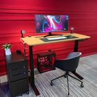 AnthroDesk - Bureau assis/debout electrique aux deux moteurs - Base Noire-Supporte jusqu'à 300 lb (136 kg) de poids.