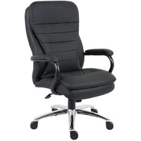 Nicer Interior - chaise de bureau ergonomique - grande et haute - robuste - PU-Fauteuil de direction à haut dossier.