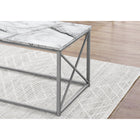 Monarch Specialties - 7953P Ens De Tables - 3Pcs/Marbre Blanc/Metal Argent-Assemblage requis: des instructions illustrees et tout le materiel sont fournis pour plus de commodite (des outils supplementaires peuvent être necessaires)