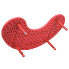 Flash Furniture – Table d’activités demi-lune en plastique à hauteur ajustable 35 x 65 (po), rouge-Profondeur de découpe: 13,5 pouces