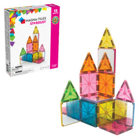 Magna-Tiles - Stardust Ensemble De Construction Magnétique De 15-Pièces, La Marque De Construction Magnétique Originale-Ce Qui Est Inclus:  11 carrés (4 miroirs, 7 paillettes), 4 triangles équilatéraux 