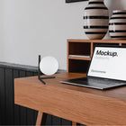 Dainolite - Lampe de table à incandescence contemporaine Folgar, 1 lumière, noir mat avec verre opale-Compatible LED