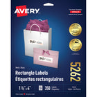 Avery − Étiquettes pour dossiers TrueBlock laser et jet d’encre − 4 po x 1 1/3 po − blanc − paquet de 350 (5262)-Étiquette permanente