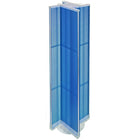 Azar Displays – Présentoir virevent perforé à 4 côtés, 13,5 L. x 60 P. (po), base tournante, bleu translucide (700460-BLU)-Comprend quatre panneaux et une bande de support d’affiche en acrylique sur une base tournante de 23 po