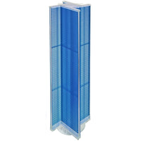 Azar Displays – Présentoir virevent perforé à 4 côtés, 13,5 L. x 60 P. (po), base tournante, bleu translucide (700460-BLU)-Comprend quatre panneaux et une bande de support d’affiche en acrylique sur une base tournante de 23 po