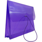 JAM Paper Enveloppes plastique format livret extensibles, fermeture à bande élastique, 9 3/4x2 5/8x13 po, violet, 12/paq.-12 par paquet