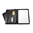 Ashlin® Portfolio avec fermeture à glissière Copperfield. Poche intérieure à soufflets. Format de 8,5 po x 11 po, noir-Comprend un carnet de notes de format lettre de 8,5 po x 11 po.