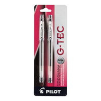Pilot - Stylos G-Tec à encre gel – 0,4 mm – noir – paquet de 2-Encre bio polymer prévenant les bavures et offrant toujours la plus grande douceur d'écriture