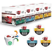 East Coast Coffee - Assortiment de cafés favoris 100 % arabica biologique, K-Cup, équitable et recyclable - paquet de 96-96 capsules à portion unique