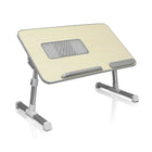 Aluratek - Table ajustable pour portative, avec ventilateur (ACT01F)-Table beige et argent pour ordinateur portable faite en aluminium