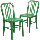 Chaise pour l'intérieur / l'extérieur en métal vert de qualité commerciale, lot de 2-500 lb Capacité de poids statique