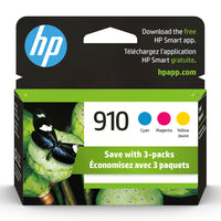 HP â€“ Paquet combiné d'encre d'origine HP 910 cyan, magenta, jaune, paq./3-Couleurs : cyan, magenta, jaune