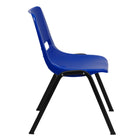 Flash Furniture – Chaise coquille empilable et ergonomique Hercules avec cadre noir et siège de 16 po, bleu marine-S'empile jusqu'à 15 chaises de hauteur