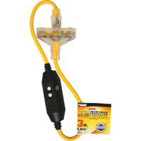 Shocksafe - Adaptateur triple prise avec disjoncteur de fuite à la terre (GFCI), 2/paquet-Adaptateur avec disjoncteur de fuite à la terre (GFCI)