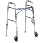 Innovative Safety - Déambulateur Pliant Pour Adulte Avec Roues 5'' Dynarex-Ces déambulateurs sont construits avec une structure robuste en aluminium de 1 pouce de diamètre, comprenant des roues avant de 5 pouces
