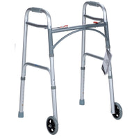 Innovative Safety - Déambulateur Pliant Pour Adulte Avec Roues 5'' Dynarex-Ces déambulateurs sont construits avec une structure robuste en aluminium de 1 pouce de diamètre, comprenant des roues avant de 5 pouces