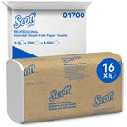 Scott - Essuie-mains à pli unique Scott Essential, 250 essuie-mains/paquet - paquet de 16-16 paquets par caisse, 250 essuie-mains à pli unique par paquet (4 000 essuie-mains par caisse)