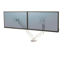 Fellowes - Support articule pour deux moniteurs serie Platinum, blanc-Double connectivite USB integree pour un accès pratique aux appareils