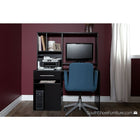 Bureau de travail pour ordinateur, Noir solide, Annexe de Meubles South Shore, 48“L x 22“D x 57“H-MULTIPLES ESPACES OUVERTS: sous ce bureau d’ordinateur, vous disposerez de 5 espaces ouverts pour garder à portée de main feuilles, livres, cartables et cahiers. Pour faciliter l’organisation, vous pouvez même ajouter quelques paniers de rangement.