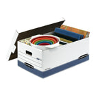 Boîte de rangement au format légal Bankers Box Stor/File, paquet de 12-Résistance à l’empilement moyenne, pour un usage occasionnel avec ou sans étagère.