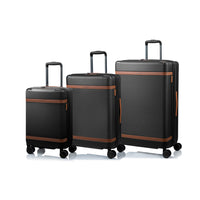 Champs - Ensemble de 3 valises extensibles de la "Vintage III" - Noir-De la collection Vintage III