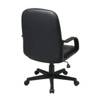 Work Smart- Fauteuil de direction à dossier mi-dos, cuir reconstitué, noir-Accoudoirs en forme de boucle