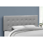Monarch Specialties - 6001Q Lit Queen Tete De Lit Simili - Cuir Gris-Dimensions du produit: 47,5 pouces H x 63 pouces L x 3 pouces P