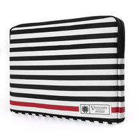 Poids Léger Svelte Housse pour ordinateur portable , 13 - 14 po, Rouge-Protégez et transportez votre appareil avec cet étui universel noir à rayures blanches conçu pour les tablettes, ordinateurs portables et ordinateurs portables de 13 à 14 pouces
