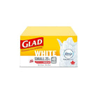 Glad à nœud facile - Petits sacs à ordures blancs Avec Febreze  - 25 L - Paquet de 48-SACS À ORDURES BLANCS: Boîte de 24 petits sacs à ordures de Glad d’une capacité de 25 L.