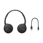Sony - Écouteurs sans fil WH-CH510 - Noir -A2DP, AVRCP, HFP, HSP   Connection Bluetooth sans fil, connection avec NFC, Built-in microphone
